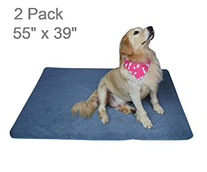 2PCS Washable Puppy Pads Large，Premium Dog Pee Pads with Fast Absorbent Reusable,Waterproof,Soft for Training,Travel,Housebreaking,Incontinence,for Playpen,Crates,Whelping Box