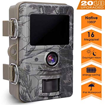 AGM Game Trail Camera, 16MP 1080P Wildlife Camera IP66 Waterproof with 120°Wide Angle Gaming Camera Video Hunting Night Vision for Outdoor Recording
