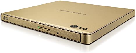 LG Electronics 8X USB 2.0 Super Multi Ultra Slim Portable DVD /-RW External Drive with M-DISC Support, Retail (Gold) GP65NG60