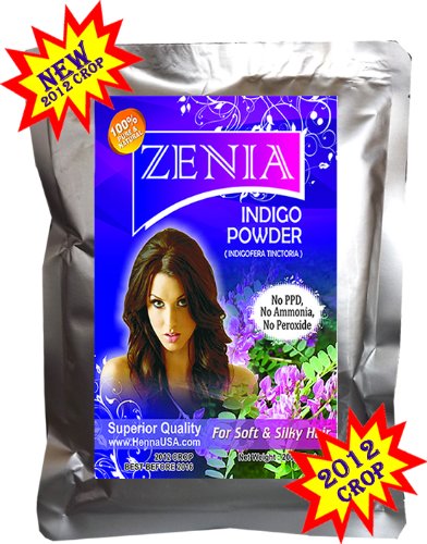2012 Crop 50g Zenia Pure Indigo Powder Natural Hair Color grey cover Dye gray hair naturally to Black