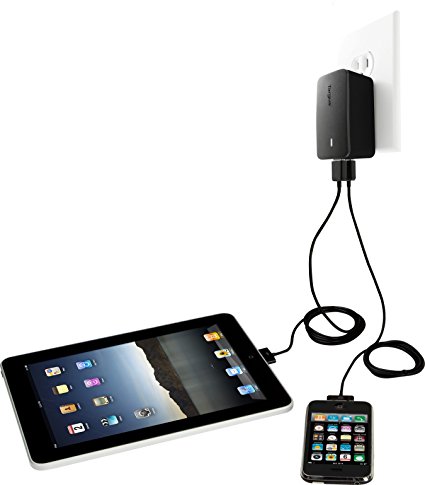 Targus Dual Charger for Apple iPad, iPad 2, new iPad (3rd Generation), 16GB, 32GB, 64GB WiFi   4G, iPhone and iPod APA15US (Black)