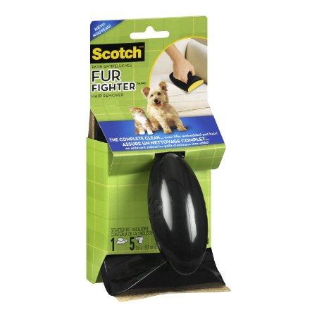 Scotch-Brite FurFighter Hair Remover Kit, 1 Handle with 5 Refill Sheets