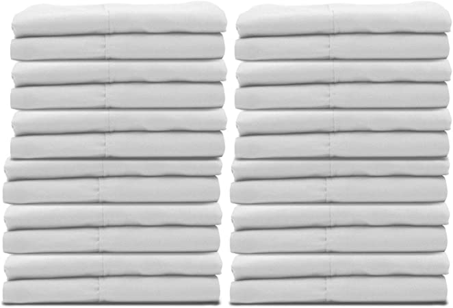 DreamHome Microfiber Pillowcases, Set of 2 (Standard, 12-Set White)