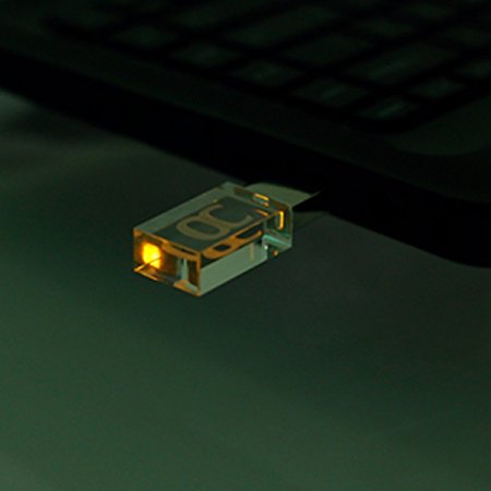 ONCHOICE USB Flash Drive 32GB USB 2.0 Memory Stick LED Waterproof Thumb Drive Crystal Transparent