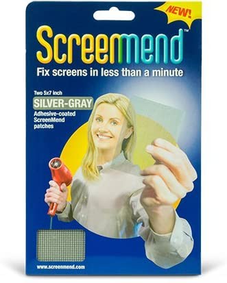 Screenmend 857101004549 Window Screen Repair Kit Screenment, 5" x 7" Patch, Silver-Gray