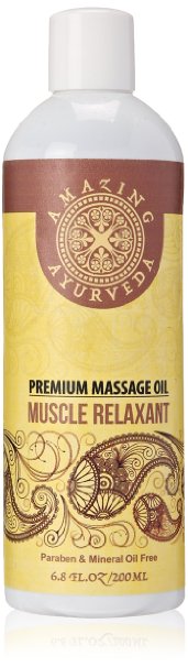 Amazing Ayurveda Premium Massage Oil - Muscle Relaxant 68 Floz - Enriched with the Goodness of Black Pepper Oil Sage Oil and Cinnamon Bark Oil