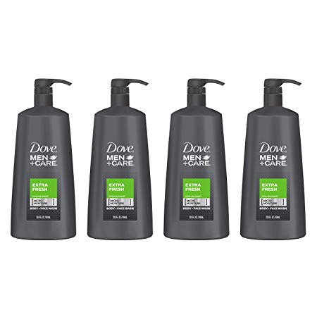 Dove Men Care Body and Face Wash, Extra Fresh, 23.5 Ounce (Pack of 4)