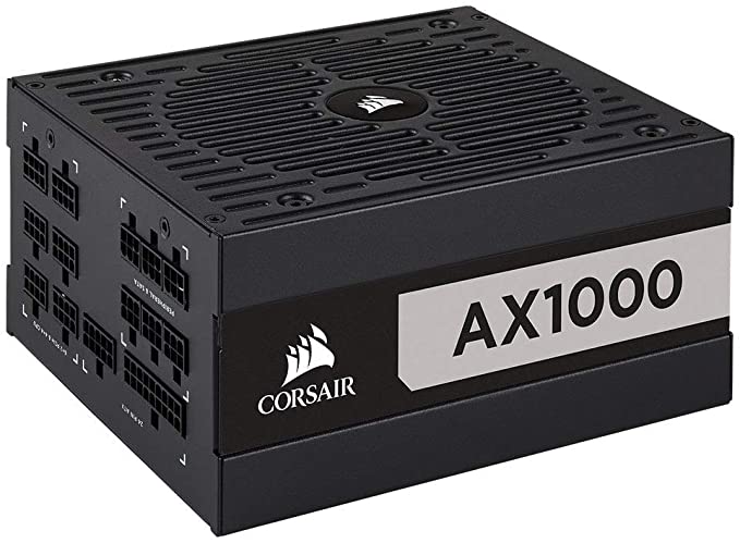 Corsair CP-9020152-UK AX1000 80 Plus Titanium Certified Power Supply Unit, AX Series, 1000 W, Fully Modular - Black (UK)