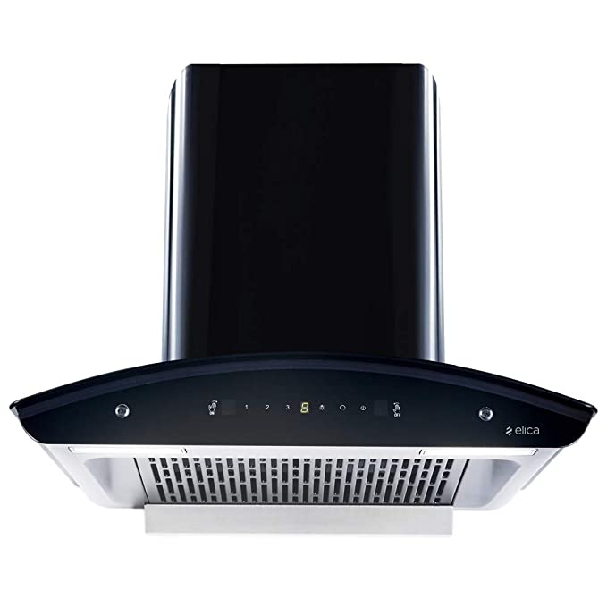 Elica 60 cm 1425 m3/hr Filterless Auto Clean Chimney with Free Installation Kit (WD TFL HAC 60 MS NERO, Touch   Motion Sensor Control, Black)