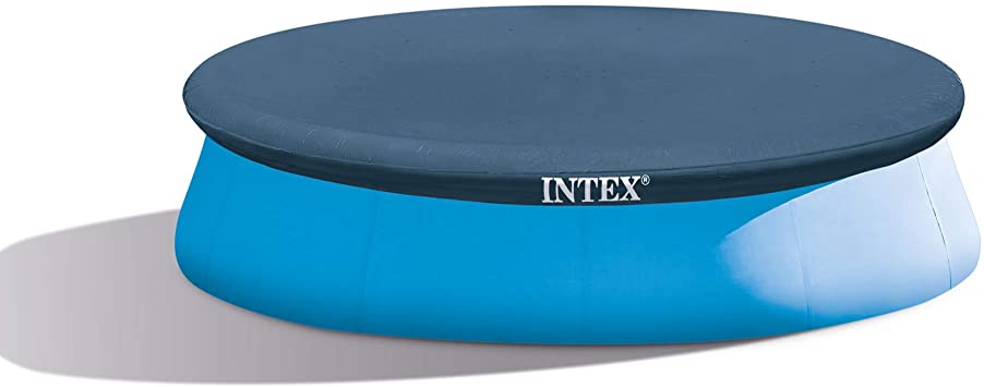 Intex 28022E 12-Foot Easy Set OutdoorSwimming Pool Debris Cover Tarp with Tie Down Ropes, Blue