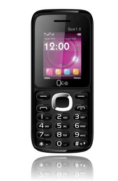 Que Products 1.8 Bolt Unlocked GSM Worldwide Dual SIM Cell Phone - Retail Packaging - Black
