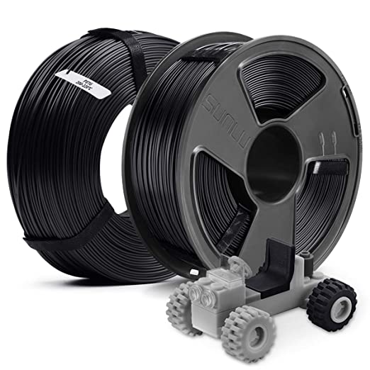 PETG Filament 1.75, SUNLU 2KG PETG 1.75mm of MasterSpool, Fit FDM 3D Printer, 1KG Spool, Pack of 2, PETG Black Black