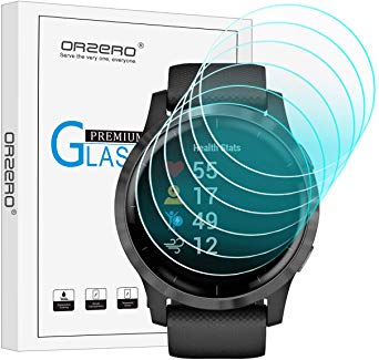 (6 Pack) Orzero Compatible for Garmin Vivoactive 4 (39mm) Screen Protector, High Definition 0.2mm PET Clear TPU Soft Flexible Smartwatch Film Anti-Scratch Bubble-Free (Lifetime Replacement Warranty)