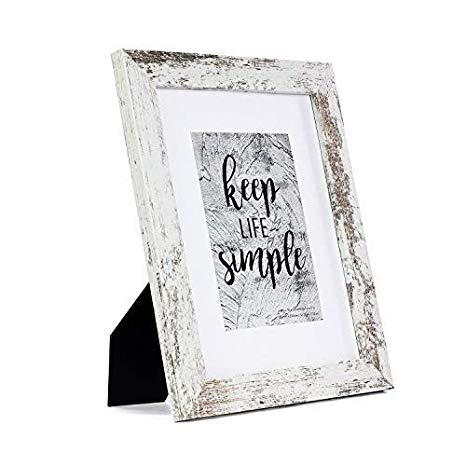 Home&Me 8x10 White Picture Frame - Made to Display Pictures 5x7 with Mat or 8x10 Without Mat - Wide Molding - Wall Mounting Material Included