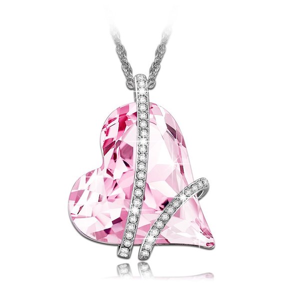 LadyColour SWAROVSKI ELEMENTS Jewelry Heart Shape Pendant Necklace Made with Red/pink Crystals From Swarovski Gifts for Her 2016 New Necklace,Best Gifts On Anniversary Day ,Valentine's Day , Birthday, Mother's Day or Christmas Day