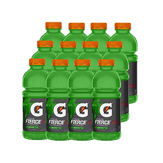 Gatorade Fierce, Green Apple, 20 Ounce Bottles (Pack of 12)