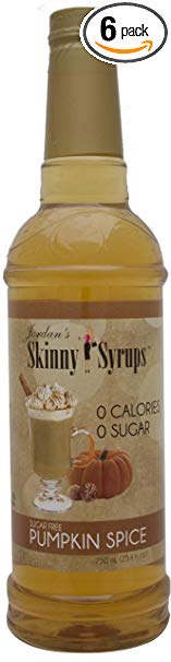 Jordan's Skinny Syrups Sugar Free, Pumpkin Spice, 25.4 Ounce (Pack of 6)