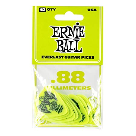 Ernie Ball .88mm Green Everlast Guitar Picks (P09191)