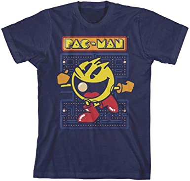 Youth Boys Pac-Man Retro Video Game Navy Graphic Tee