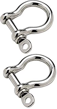 Two Marine Grade Stainless Steel Bow Shackles 1/8"