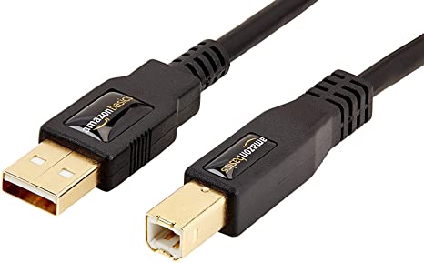 Amazon Basics PC045 USB 2.0-Druckerkabel A-Stecker auf B-Stecker, 4,8 m, Schwarz