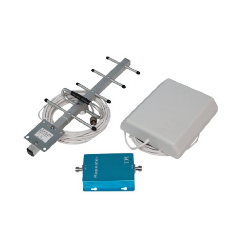 Phonetone Cell Phone Signal Booster Repeater with Whip Antenna and Yagi Antenna (62dB 850MHz)