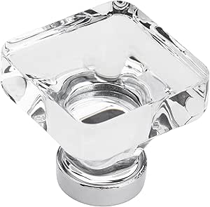 Amerock US title : Amerock | Cabinet Knob | Clear/Polished Chrome | 1-3/8 inch (35 mm) Length | Glacio | 1 Pack | Drawer Knob | Cabinet Hardware| Aluminum, Glass