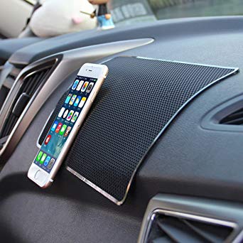 YOMOSI Magic Anti-Slip Non-Slip Mat Car Dashboard Sticky Pad Adhesive Mat for Cell Phone, CD, Electronic Devices, iPhone, iPod, MP3, MP4, GPS - Black