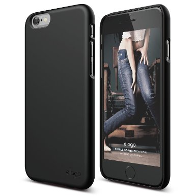 iPhone 6S Case, elago® [Slim Fit 2][Soft Feel Black] - [Light][Minimalistic][True Fit] - for iPhone 6/6S