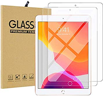 PT [2 Pack] Screen Protector for iPad 10.2 (2019), HD Clear Premium Tempered-Glass Screen Protector for iPad 7th Generation 10.2 [High Sensitivity] [Anti-Scratch] [Bubble Free]