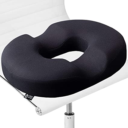 Donut Cushion Haemorrhoids Pillow – 100% Memory Foam Pressure Cushions for Bottoms – Doughnut Ring To Sit On - Orthopedic Firm Piles Seat for Home, Office, Wheelchair, Car – Coccyx Pain Relief