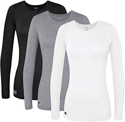 Sivvan 3 Pack Women's Comfort Long Sleeve T-Shirt/Underscrub Tee