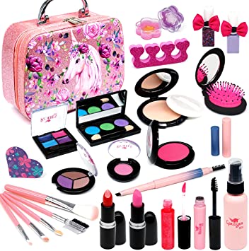 Kids Makeup Kit for Girls - Little Girls Makeup Kit Toy, Princess Beauty Play Makeup Set for Girls / Toddlers, Safe & Non Toxic Makeup for 4 5 6 7 8 9 10 Year Old Girl Christmas Birthday Gifts.