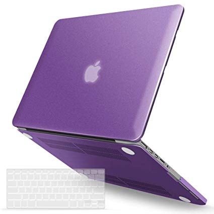 iBenzer MacBook Pro 13 Inch Case 2012-2015, Soft Touch Hard Case Shell Cover with Keyboard Cover for Apple MacBook Pro 13 with Retina Display A1425 1502, Metallic Purple, MMP13R-MPU 1A