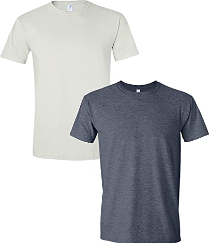 Gildan Men's Softstyle Cotton T-Shirt, Style G64000, (2 Pack)