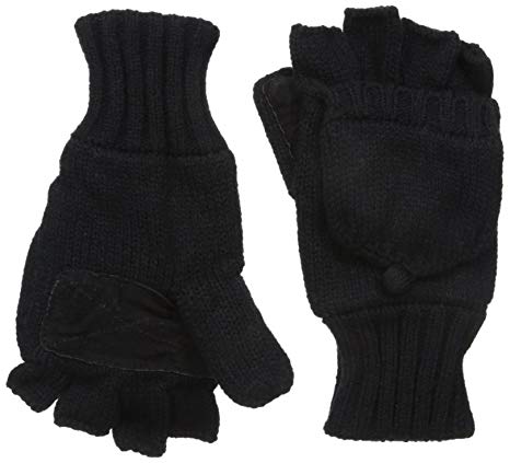 Dockers Men's Convertible Mitten, Black, Medium