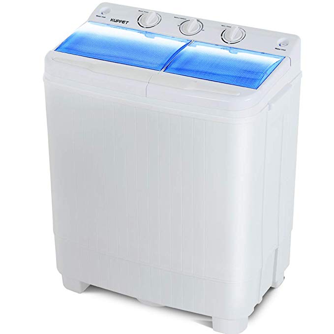 KUPPET Portable Washing Machine, 17lbs Compact Twin Tub Washer and Spin Dryer Combo for Apartment, Dorms, RVs, Camping and More  (Type2)