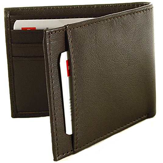 Alpine Swiss Men's Genuine Leather Thin Slimfold Wallet
