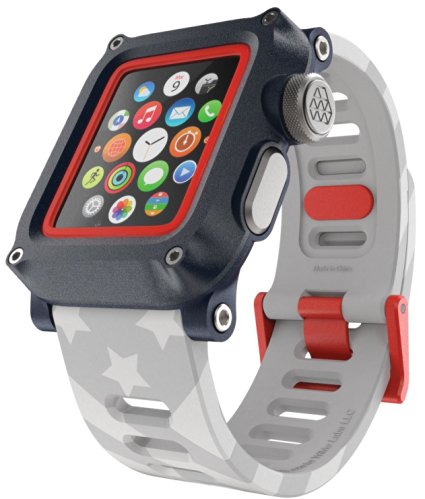 LUNATIK EPIK H20 Waterproof Polycarbonate Case and Silicone Strap for Apple Watch, Stars & Stripes
