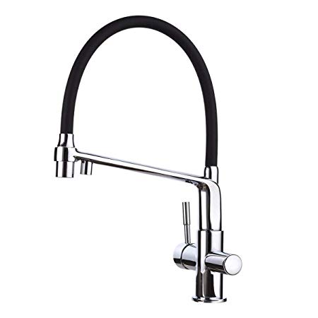 GAPPO Kitchen Sink Mixer Taps 3 in 1 Water Filter Purifier Modern Pull Out 2 Function Spray,Not Include Filter System, Polished Chrome