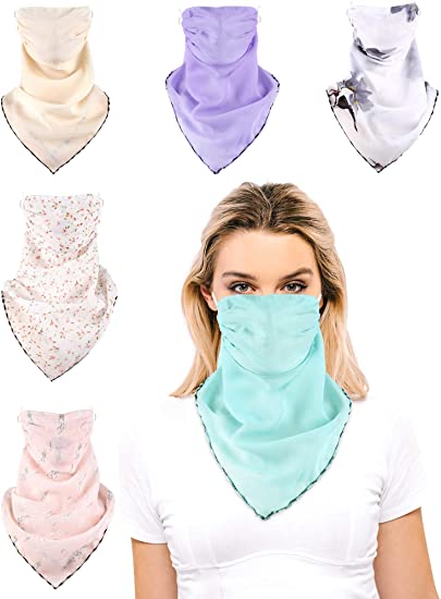 6 Pieces Sun Protection Face Covers Balaclava Breathable Neck Gaiters for Women