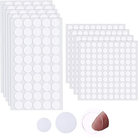 1000 Pieces Clear Sticky Putty Removable Round Putty 2 Sizes Double-Sided Stickers Round Adhesive Sticker for Decorations Wall Metal Glass Wood