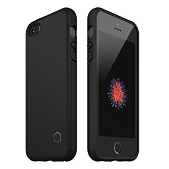 PATCHWORKS ITG Level Case for iPhone SE/5S/5 Military Grade Protective Case, Extra Protection for ITG Tempered Glass Screen Protector - Black