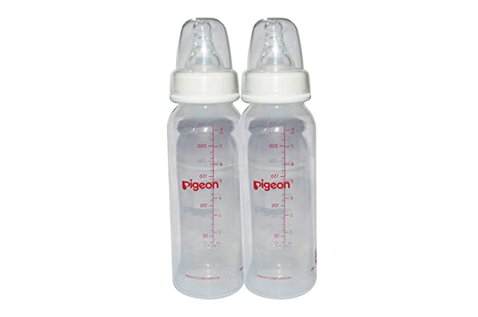 Pigeon Peristaltic Rpp Nursing Bottle Medium Nipple (240ml, White, Pack of 2)