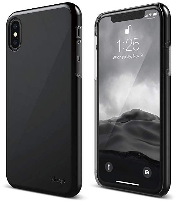 elago Slim Fit 2 Series iPhone Xs, iPhone X Case - Durable Scratch Resistant Coat Minimalistic Designed Protective Cover for Apple iPhone Xs (2018), iPhone X (2017) (Jet Black)