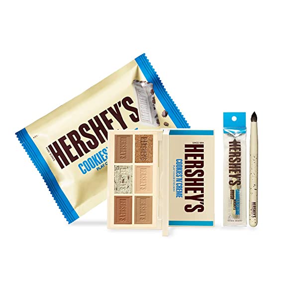 ETUDE HOUSE HERSHEY's Chocolate Brush Kit #Cookie & Cream - Play Color Eyes Mini Eyeshadow Palette & Brush - Special Limited edition