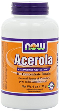 NOW Foods Acerola 4:1 Extract Powder, 6 Ounces