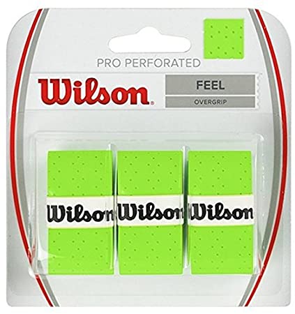 Wilson Pro Overgrip Perforated 3 Pack - White, Green, Pink - Tennis - Badminton - Squash