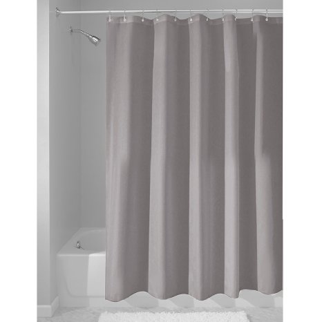 InterDesign Fabric Waterproof Shower Curtain Liner,72 by 72 inches, Gray