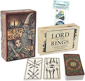 Lord of The Rings Tarot Card Gift Set - Bundle with Lord of The Rings Tarot Deck and Guidebook Plus Phone Decals | Lord of The Rings Gifts for Women, Men